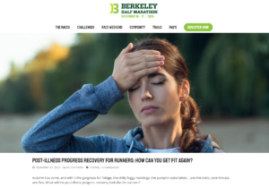 A screenshot of the Berkeley Half Marathon Post-Illness Recovery article